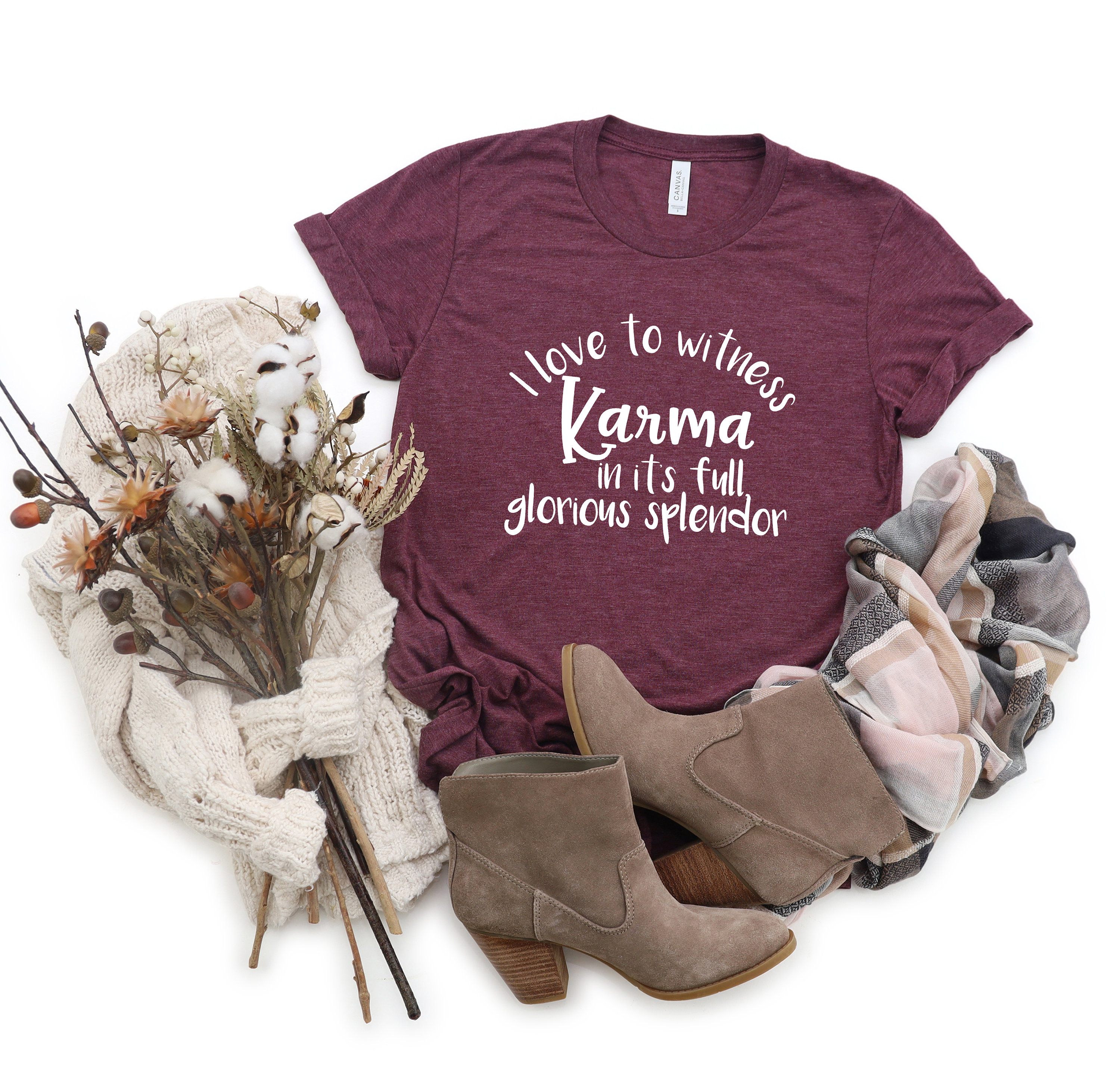 Karma UnisexAdult TShirt Funny Karma Quotes TShirt Karma Etsy