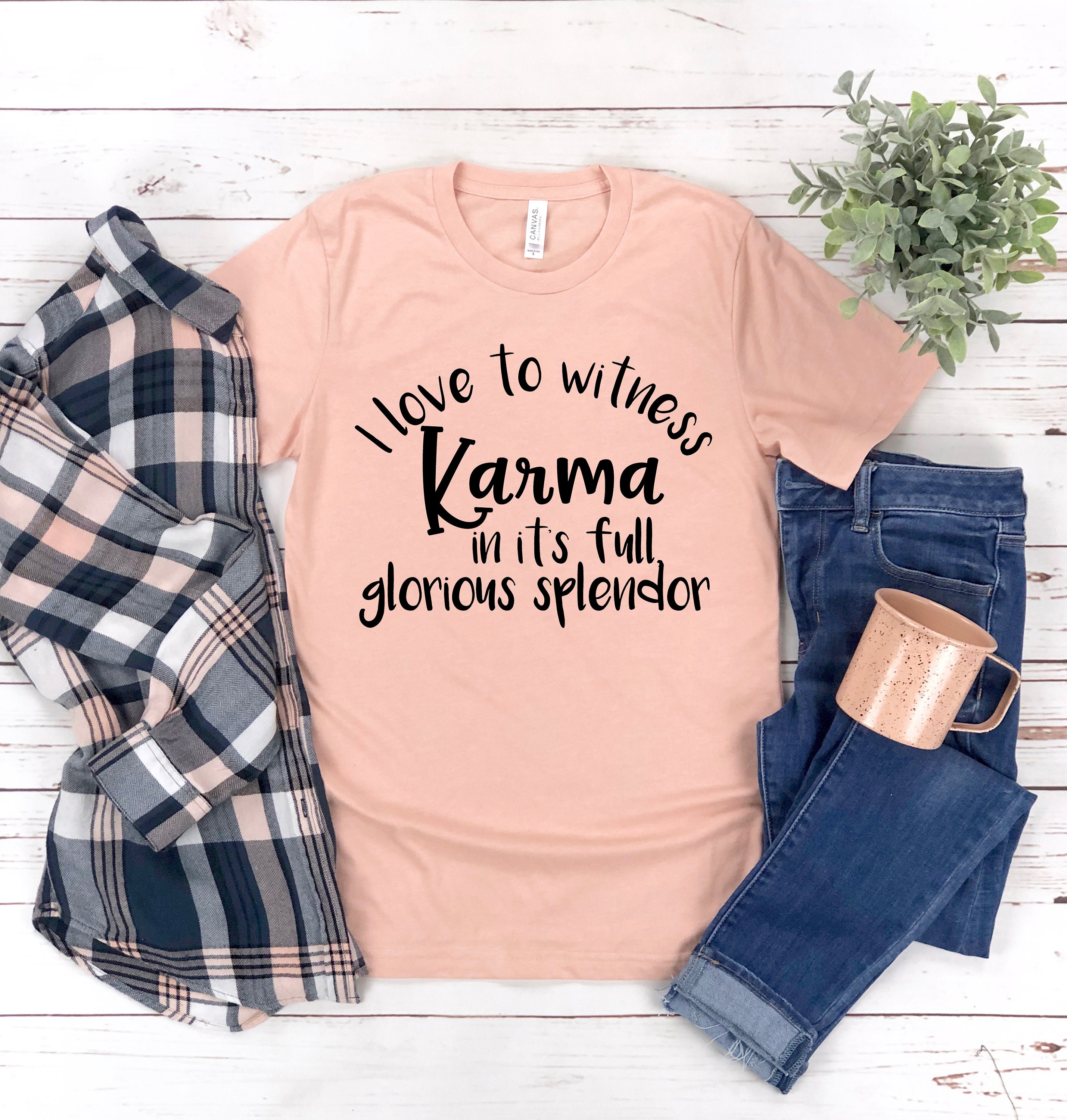 Karma UnisexAdult TShirt Funny Karma Quotes TShirt Karma Etsy