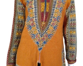 Rare Original vintage 1960s/1970s hippy Bohemian wool jacket by Freddie Allen Auckland