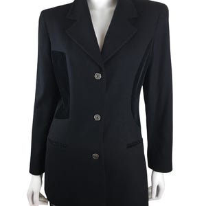 Vintage Original French Designer 1980s CLAUDE MONTANA Black Blazer Jacket UK 10 12
