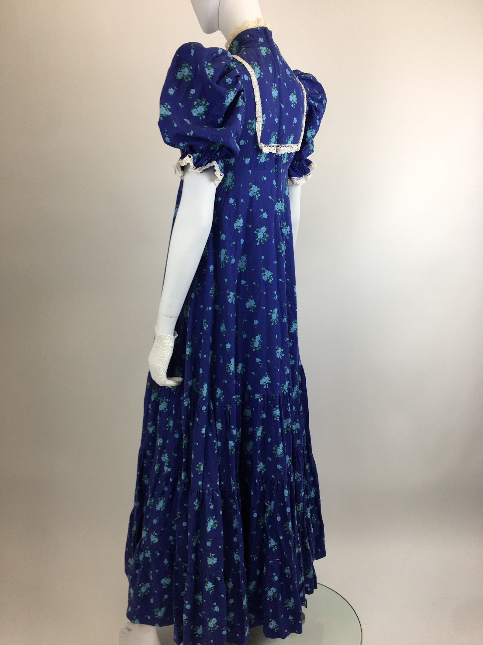 Vintage Original 1970s LAURA ASHLEY Prairie Maxi Dress UK 8 10 Etsy UK