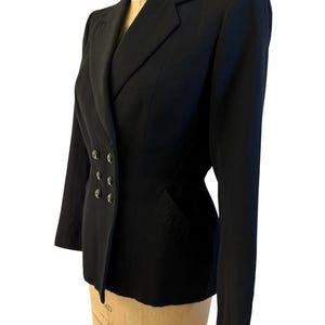 Vintage original 1950s black fitted tailored jacket UK 8 10