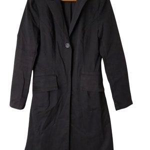 Collard Manson Y2K black midi tailored coat UK 10/12