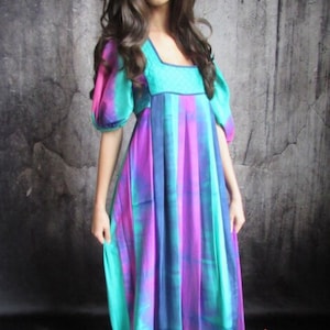 Vintage Original 1970s Bohemian Maxi Dress UK 10 12