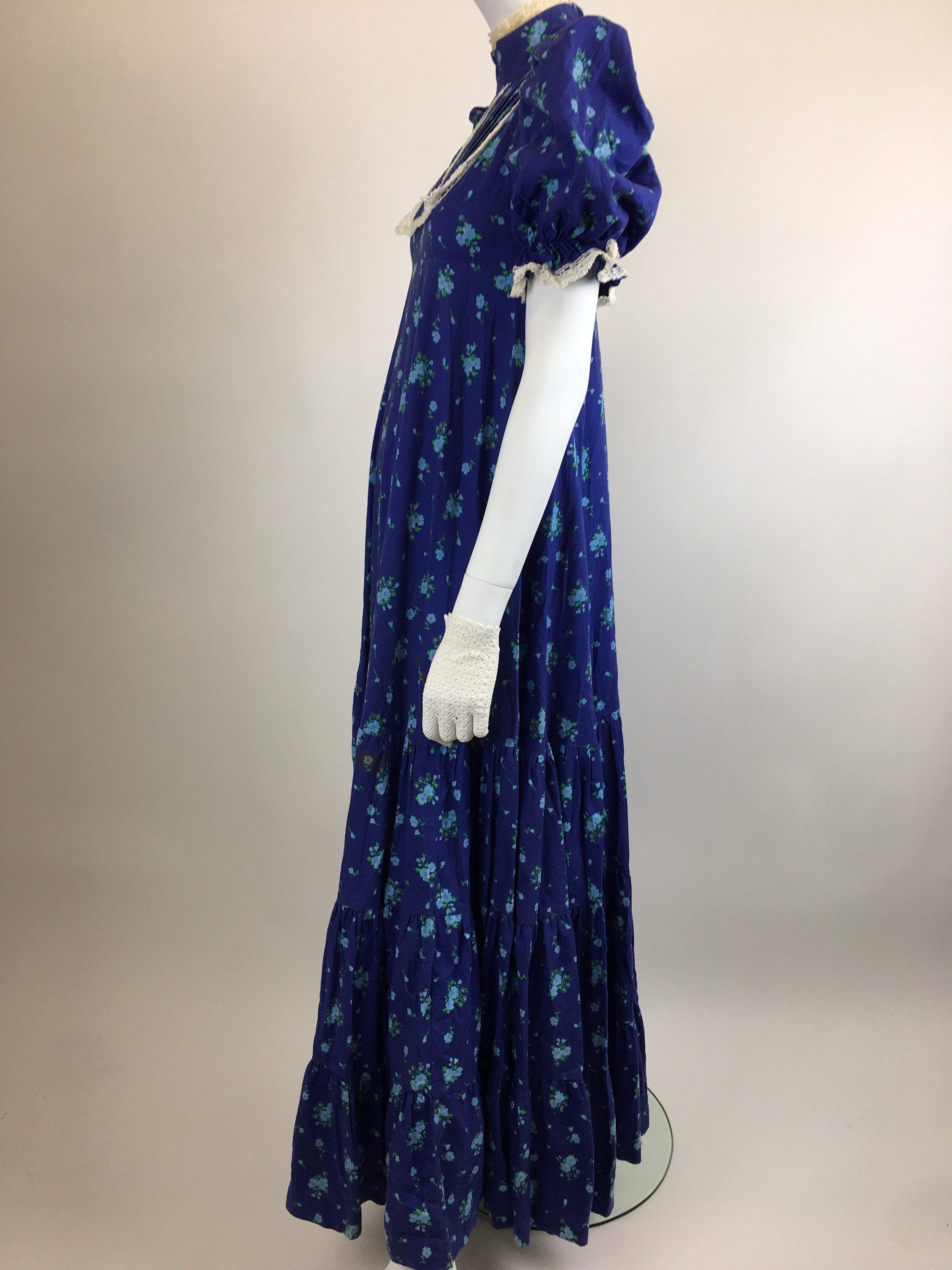 Vintage Original 1970s LAURA ASHLEY Prairie Maxi Dress UK 8 10 Etsy UK