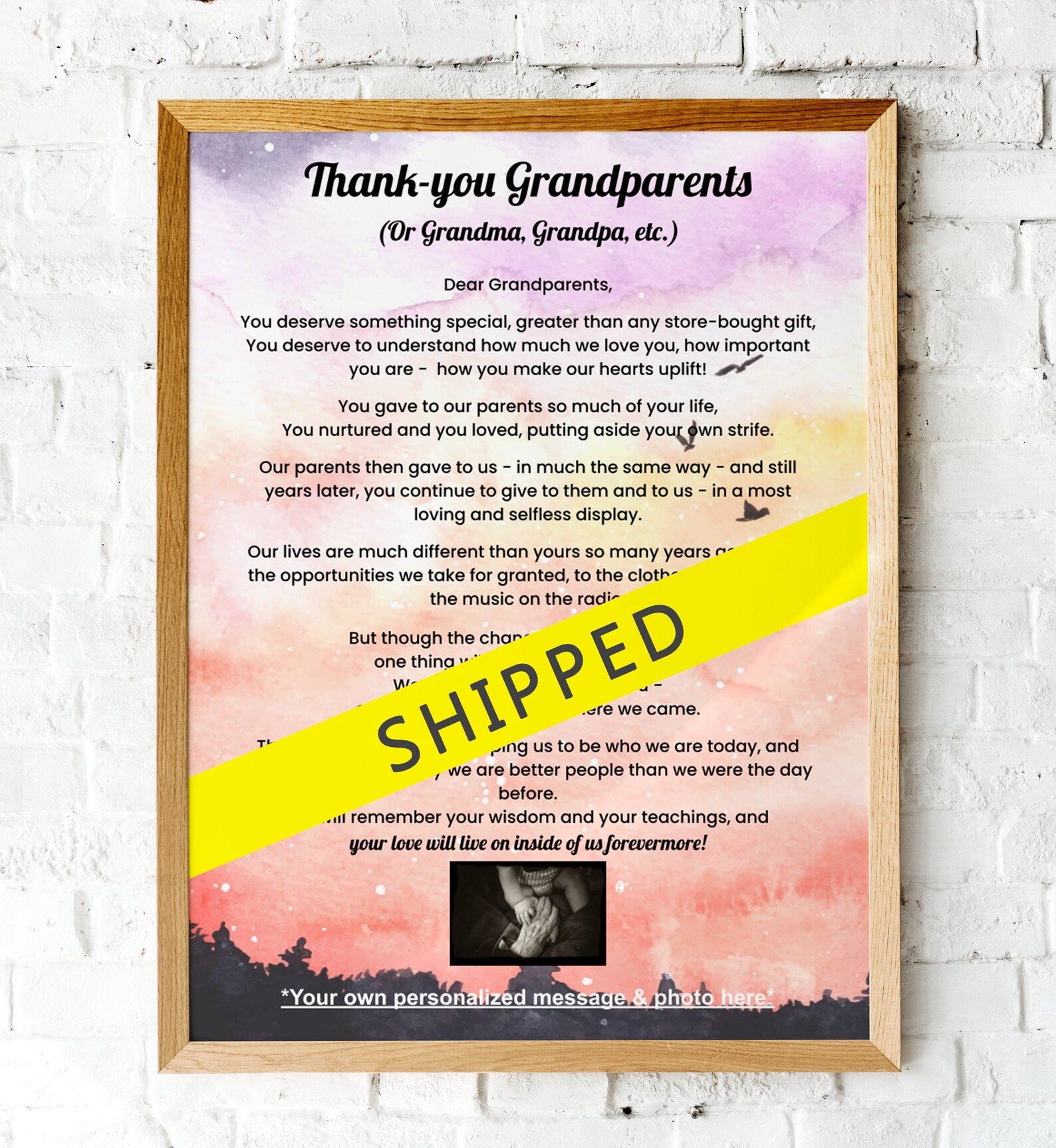 Geschenk für Großeltern MAILED custom Gedicht für Großeltern | Etsy