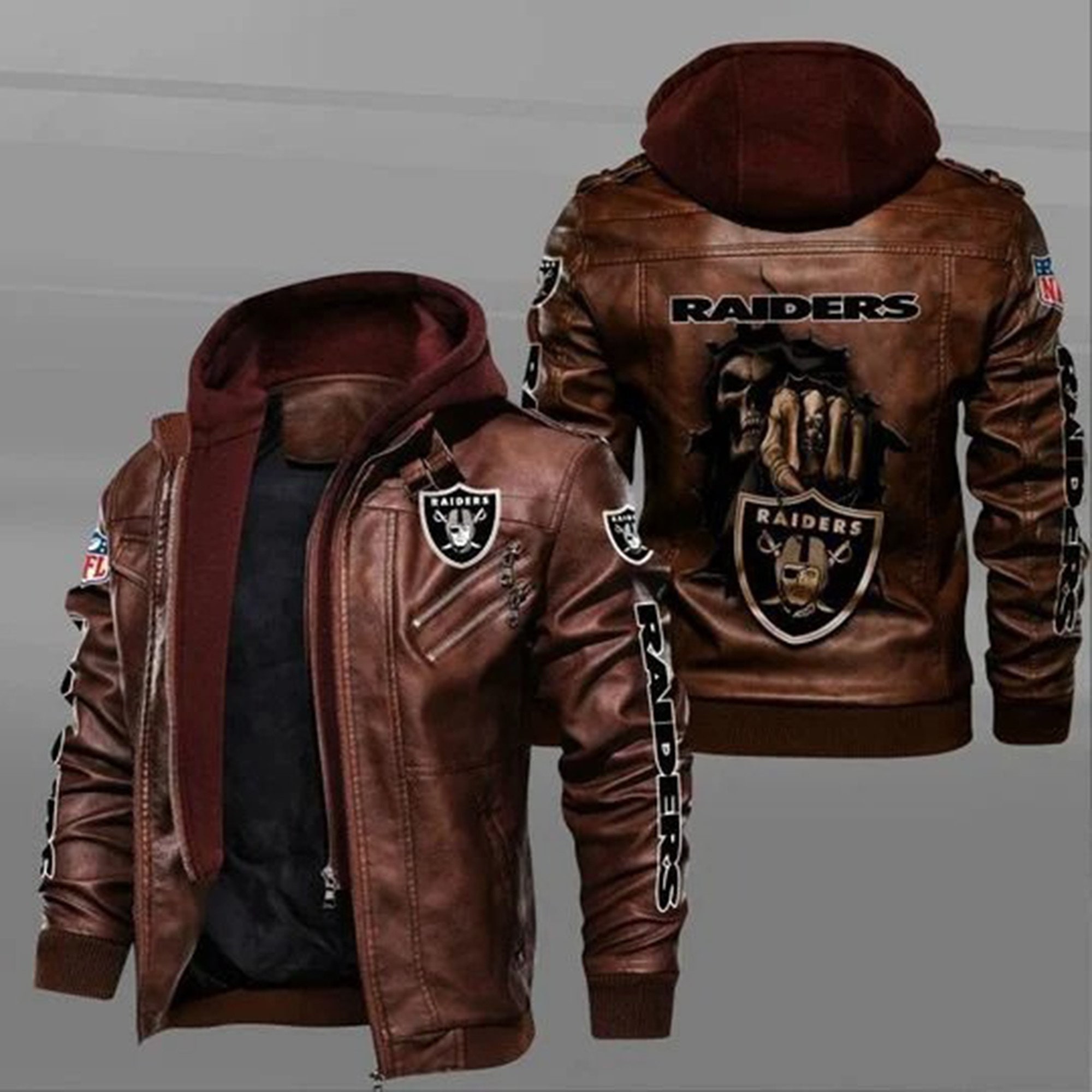 raiders leather jacket