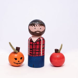 Fall Farmer Peg | peg dolls | Dollhouse Montessori | Peg Dolls | Pretend play | Toys for kids | Halloween Peg people | manipulatives play