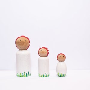Mushroom Peg dolls | peg dolls | Dollhouse Montessori | Peg Dolls | Pretend play | Toys for kids | Halloween Peg people | manipulatives play