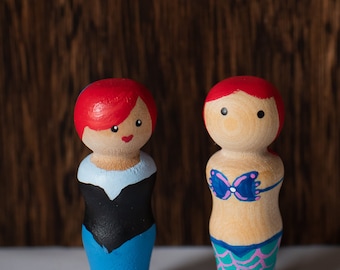 Mermaid | Girl | Wooden Toys | Dollhouse Montessori | Peg Dolls | Pretend play | Kids Toys | Gifts for kids | Peg people | Manipulative play