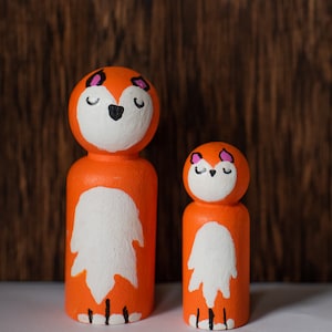 Fox | Gift set | Wooden Toys | Dollhouse Montessori | Peg Dolls | Pretend play | Kids Toys | Gifts for kids | Peg people | Manipulative play