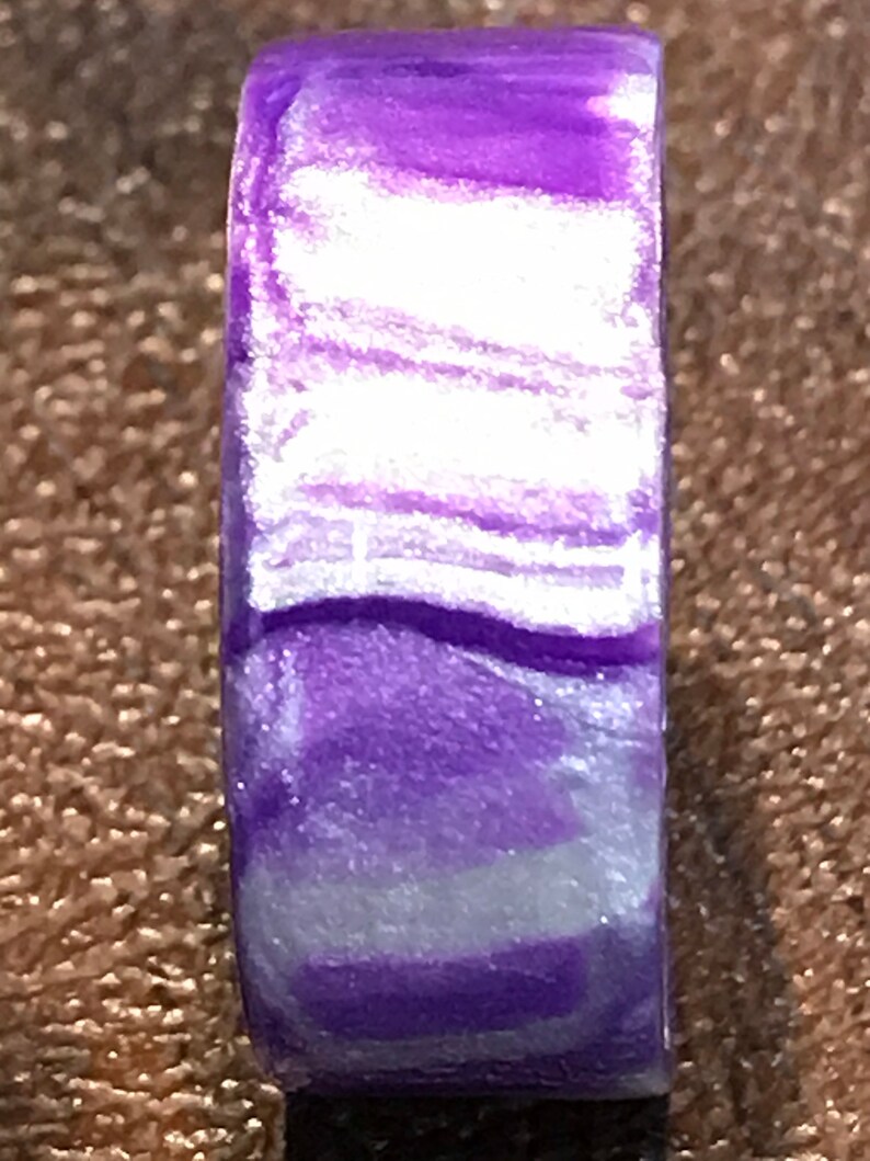 Purple /& Silver Polymer Clay Ring size 12