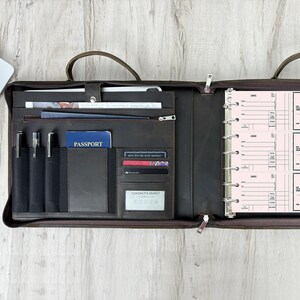 Personalized 7 Ring Check Binder Portfolio, 9x13" Document Organizer, Business Checkbook Binder, Birthday Gift