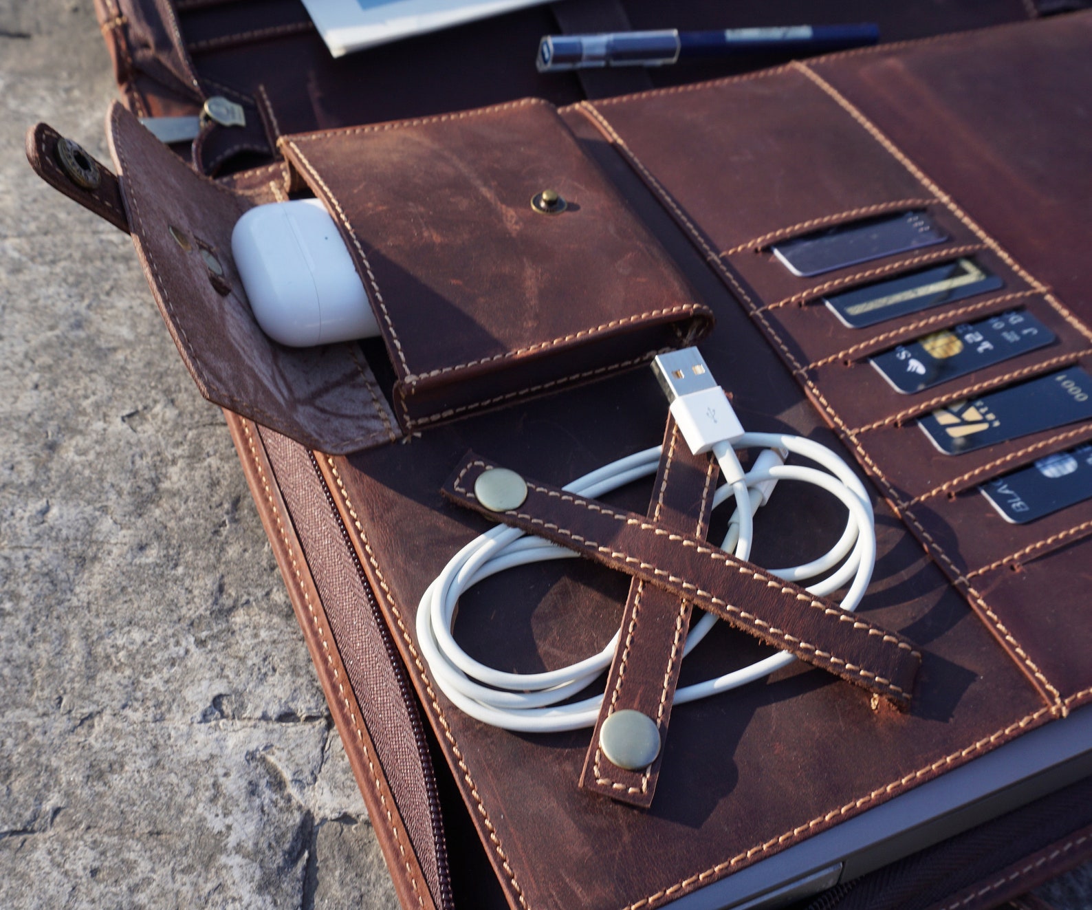 Personalized Leather Portfolio for Men Legal Size Folder Etsy