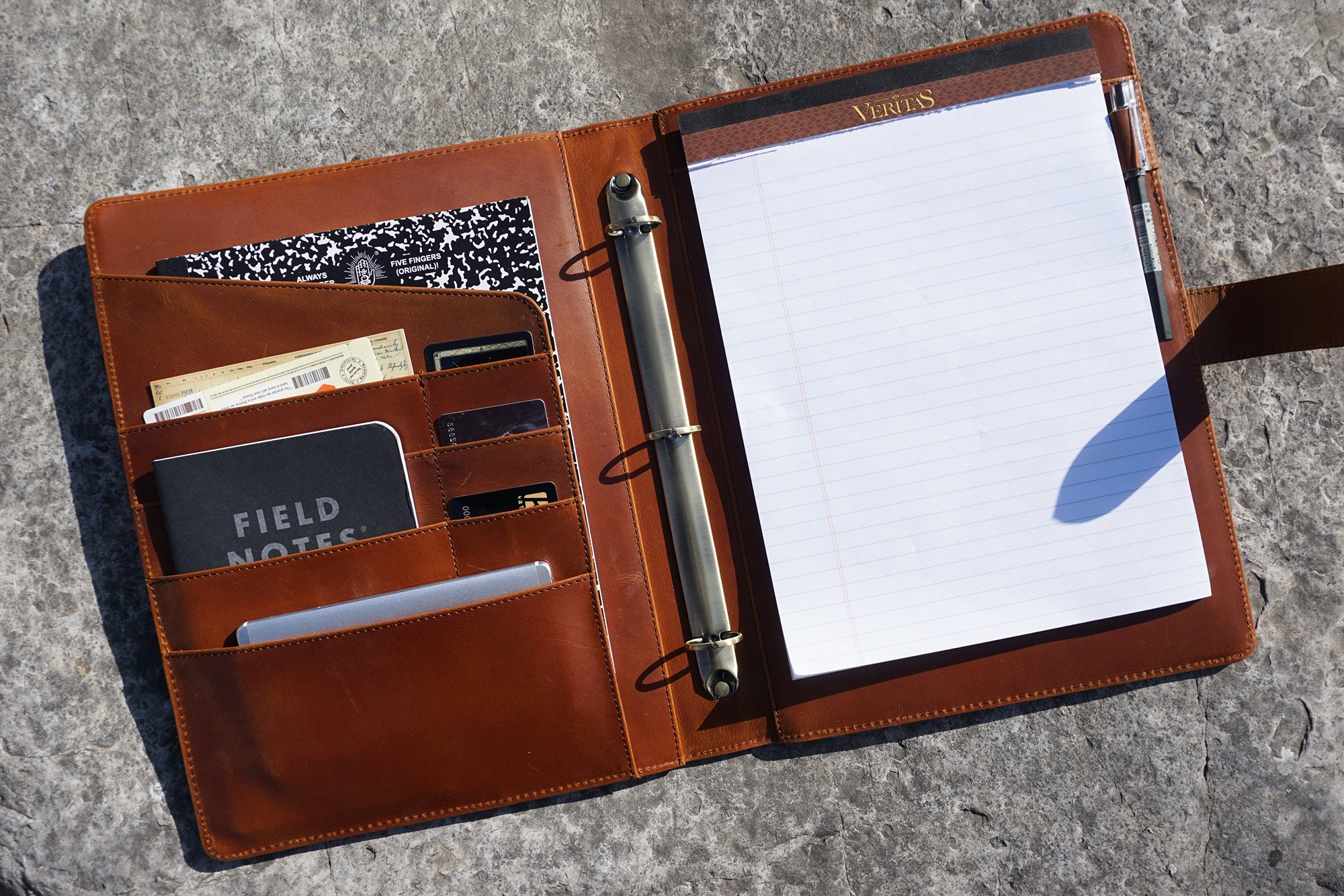 Free Engraved Leather Portfolio With Name/logo 3 Ring Binder Etsy Canada