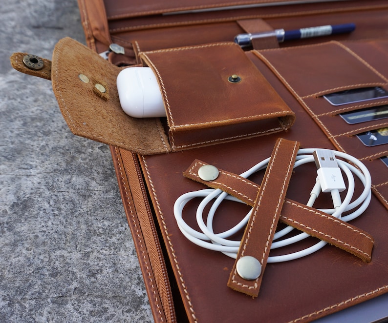 Leather Portfolio for Men Legal Size Notepad Padfolio With Etsy