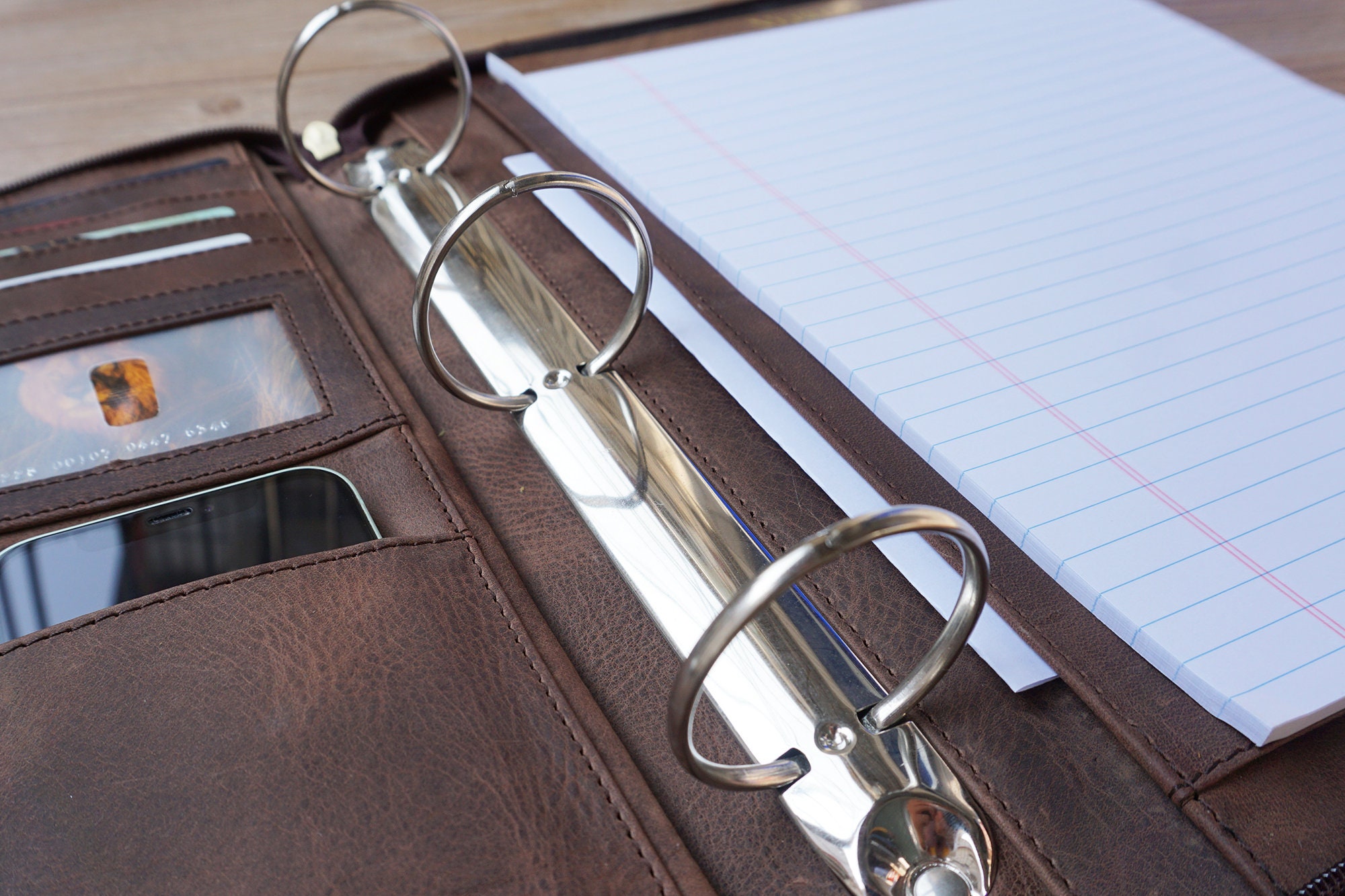 Personalized Leather Portfolio 3 Ring Binder Portfolio A4 Etsy