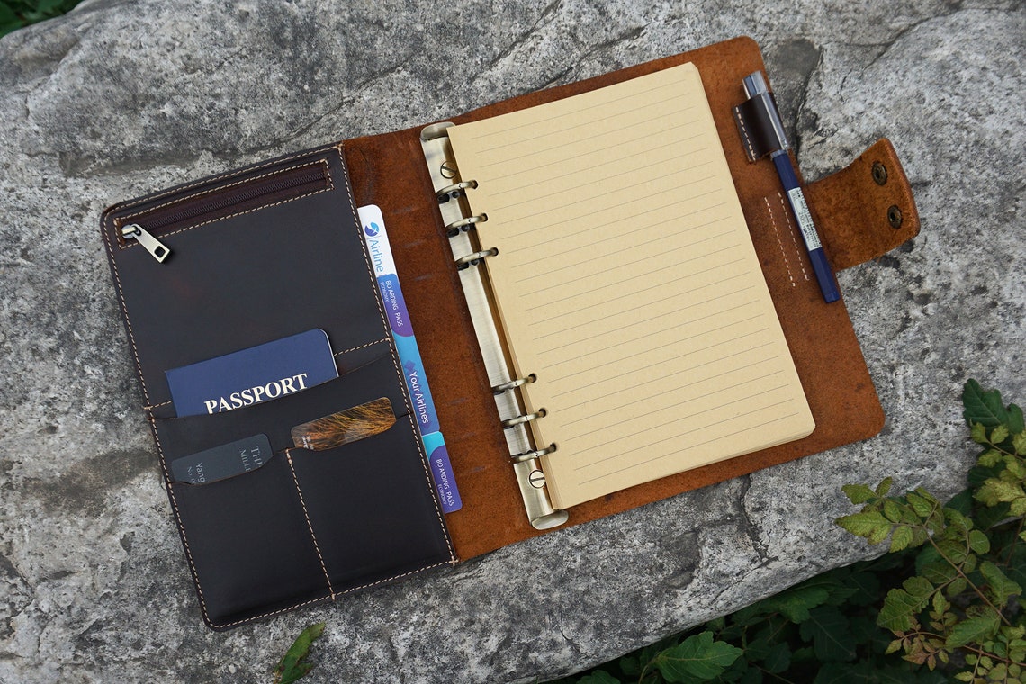 Leather Binder 3/4/6 Ring A5/A4 Refillable Journal Notebook Etsy