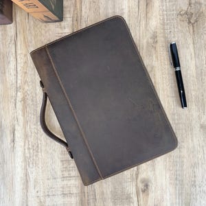 Vintage Leather Notebook Cover with Zipper, Custom Book Sleeve, Journal Case, Moleskine Cover