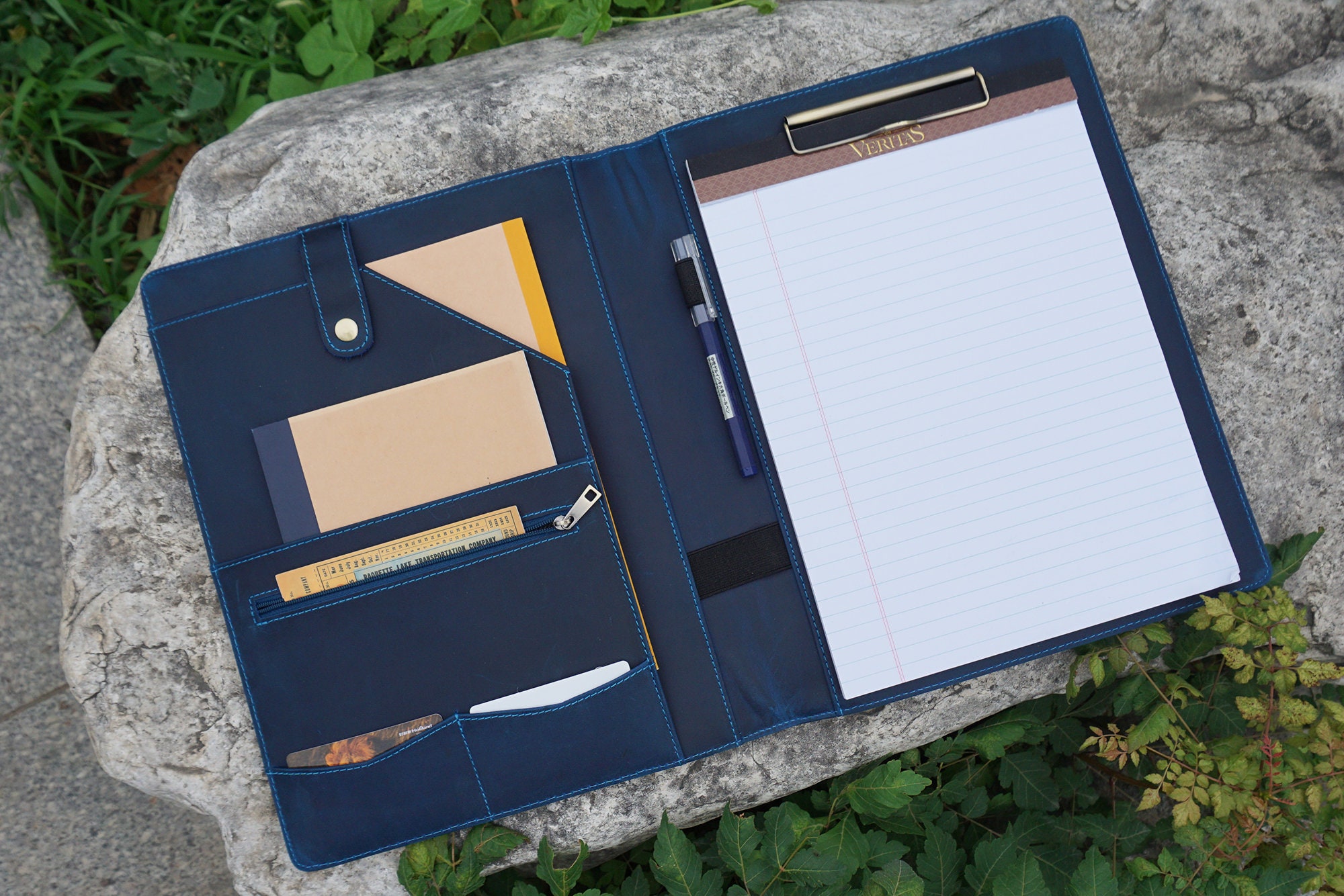 Personalized Leather Portfolio Padfolio With Clipboard Free Etsy