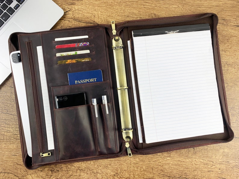 Personalized Leather Portfolio for Men Portfolio Binder 3 Etsy