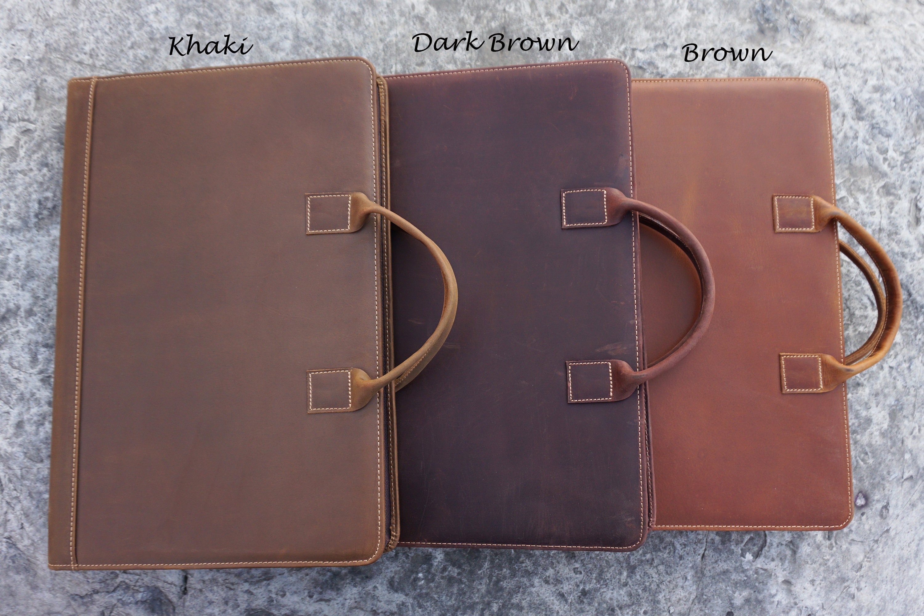 Free Engraving Handmade Leather Portfolio Legal Size Notepad Etsy