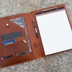 Portfolio Binder, Leather Padfolio With Name, Personalized Leather