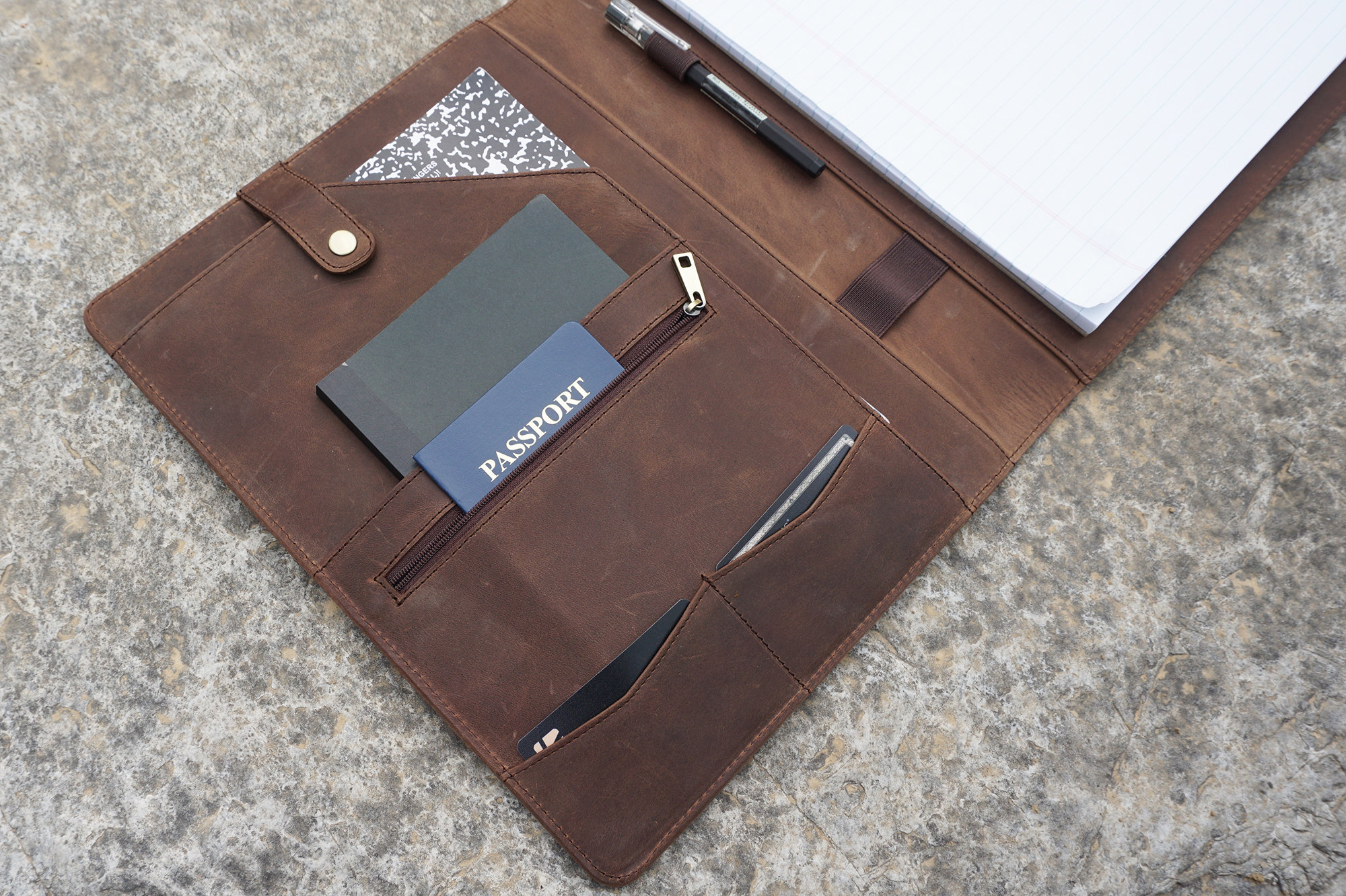 Leather Portfolio for Men Padfolio for Letter Size Notepad Etsy