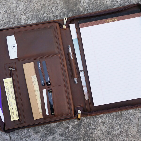 Leather Padfolio Etsy