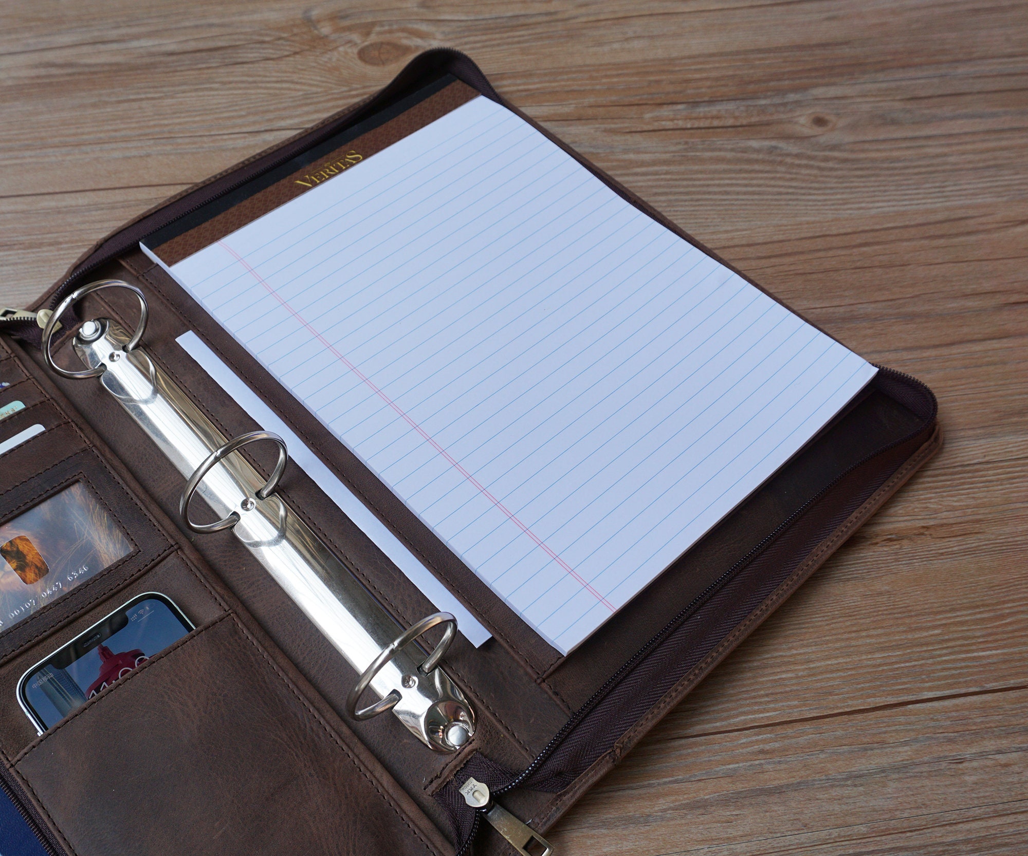 Personalized Leather Portfolio 3 Ring Binder Portfolio A4 Etsy