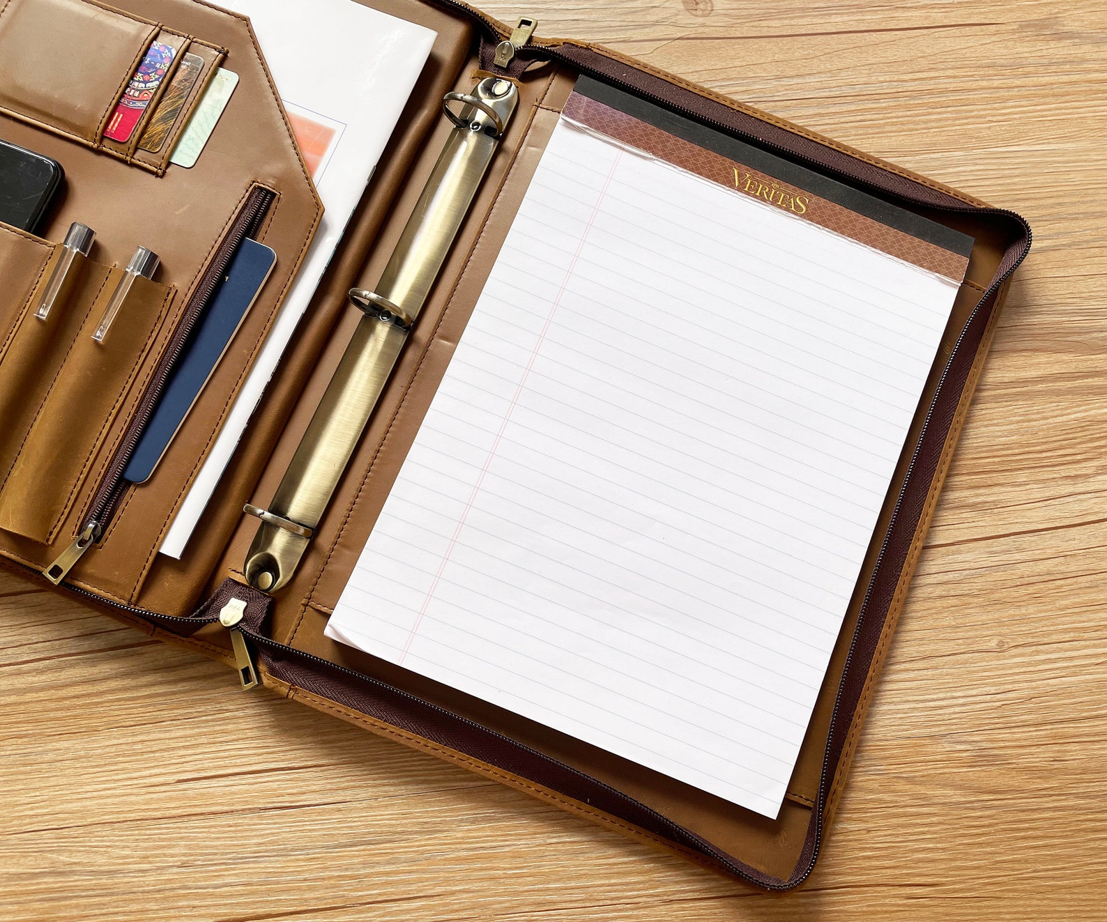 Personalized Leather Portfolio 3 Ring Binder Portfolio Etsy