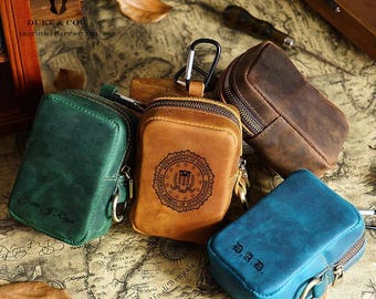 Petit sac banane personnalisé en cuir pour homme, étui pour écouteurs, porte-monnaie, sac banane