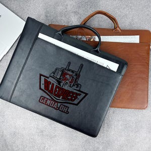 Pasta de couro para cheques com 7 argolas, pasta personalizada para talão de cheques, organizador de documentos de 9x13", pasta para cheques, presente para ele