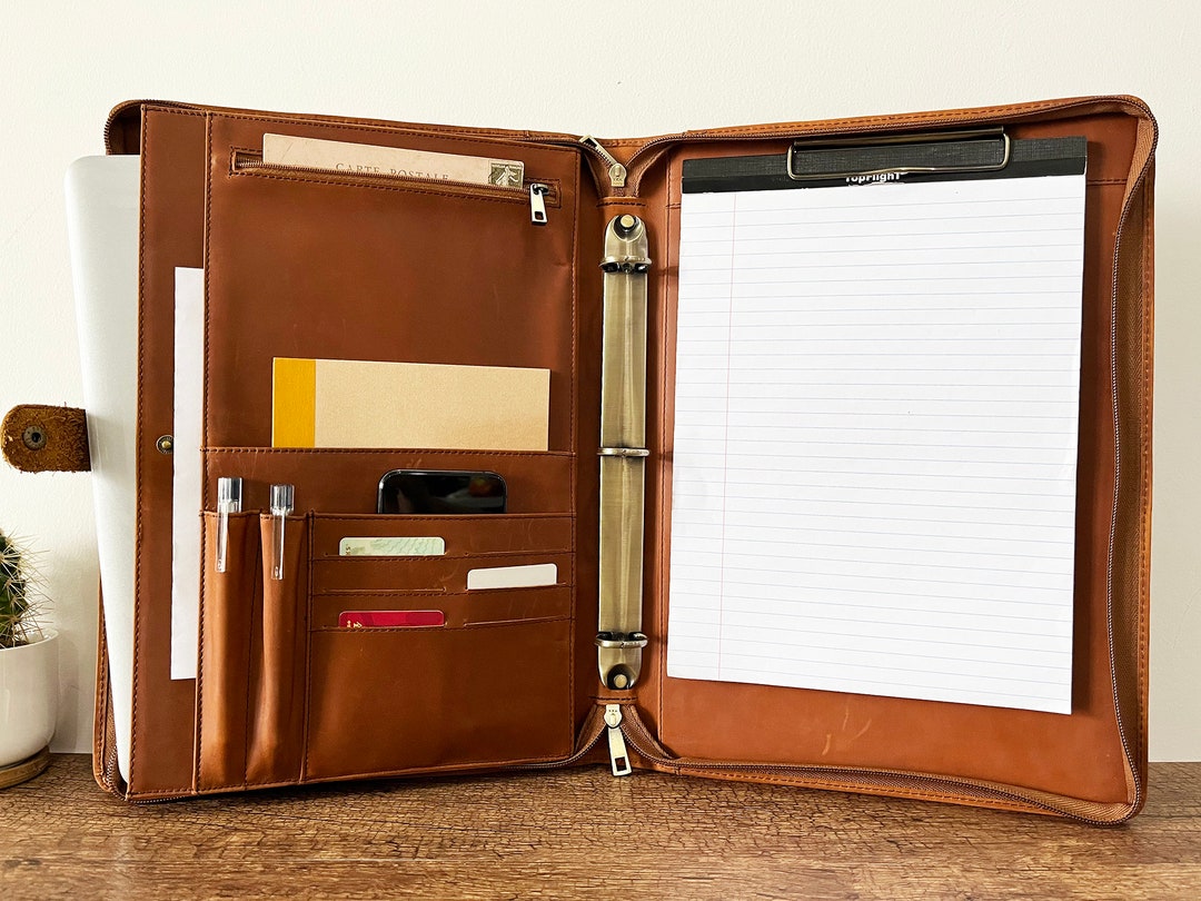 Personalized Padfolio for Men Leather Binder 3 Ring Padfolio Etsy