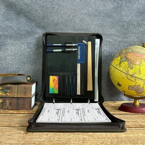 Persoanlized Leather Check Book Portfolio, 3 Ring Check Binder, Leather Check Book Portfolio, Document Organizer, Gift for Father/Boss