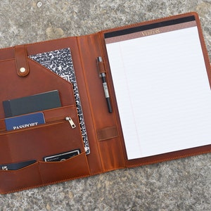 Leather Portfolio for Men, Personalized Portfolio with Name, A4 Leather Folder Letter Size Leather Folio, Business Gift, Gift for Graduation