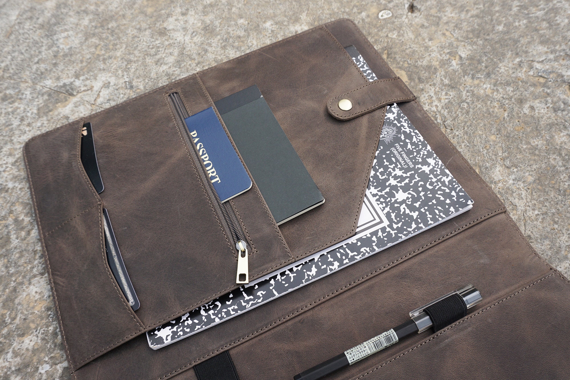 Leather Portfolio for Men Padfolio for Letter Size Notepad Etsy