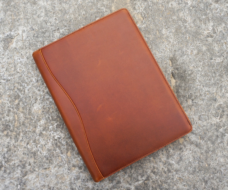 Personalized Leather Portfolio Padfolio with Clipboard Free Etsy