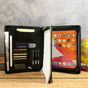 Vegan Leather Portfolio for Men, Personalized Custom Leather Padfolio, Leather Business Portfolio, Gift for GRaduation, Leather Organizer