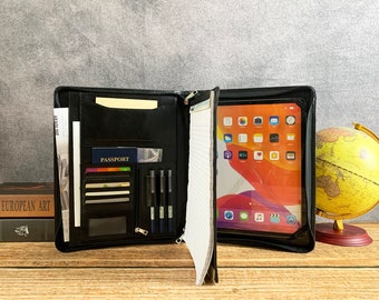 Vegan Leather Portfolio for Men, Personalized Custom Leather Padfolio, Business Folder, Graduation Gift