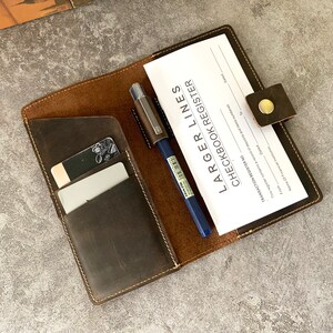 thumbnail image 2 of Unisex Leather Super Soft Cheque Book Cover – Black Holiday Money Wallet Purse 2 of 5