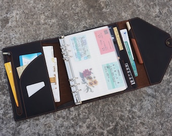 A4/A5 Binder Notebook,Handmade Leather Planner,Vintage Travel Journal,Leather Organize,Christmas Gifts