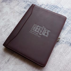 Leather Portfolio with 3 Ring Binder, Personalized Padfolio for Men,Office A4 Document Cover,Business Gift