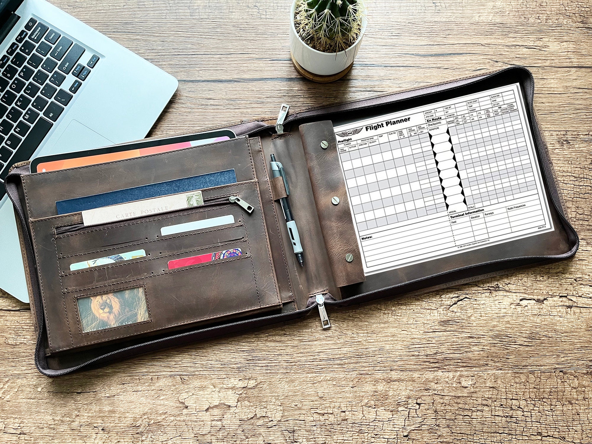 Leather Binder Logbook, Pilots Log Book, Logbook Journal, Checkbook Portfolio, Custom Name/Logo