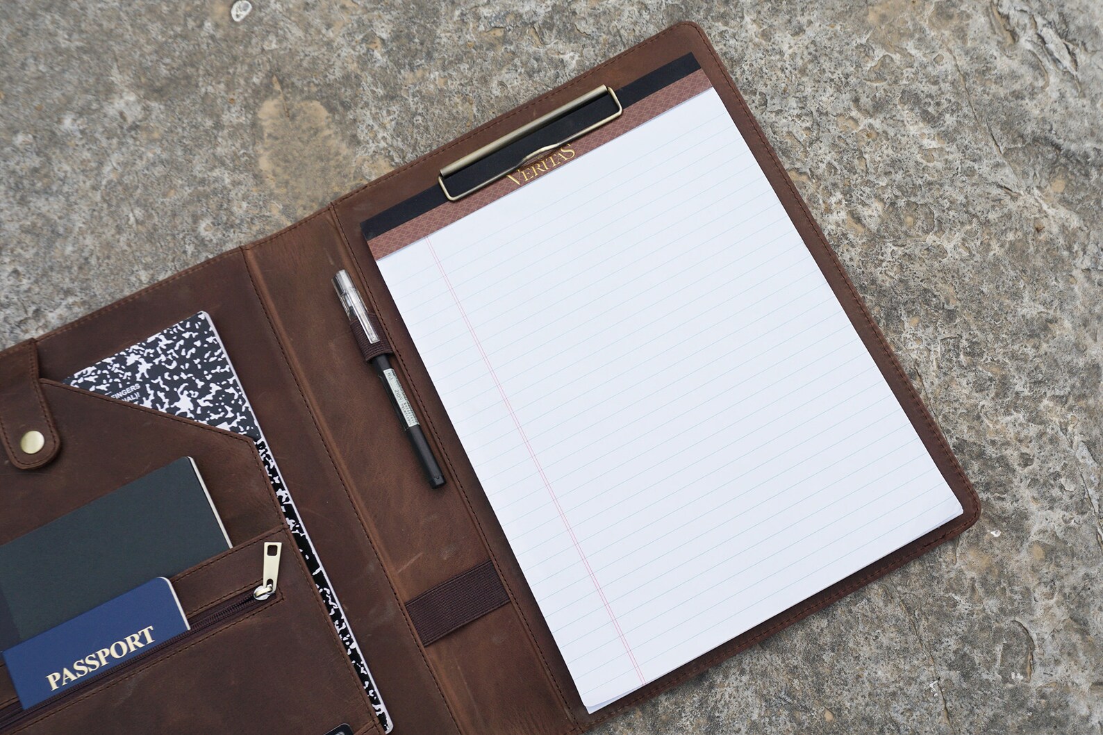 Personalized Leather Portfolio Padfolio With Clipboard Free Etsy
