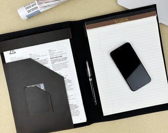 Portafoglio in pelle personalizzato per uomo, organizer per documenti legali executive, portadocumenti in pelle, regalo aziendale
