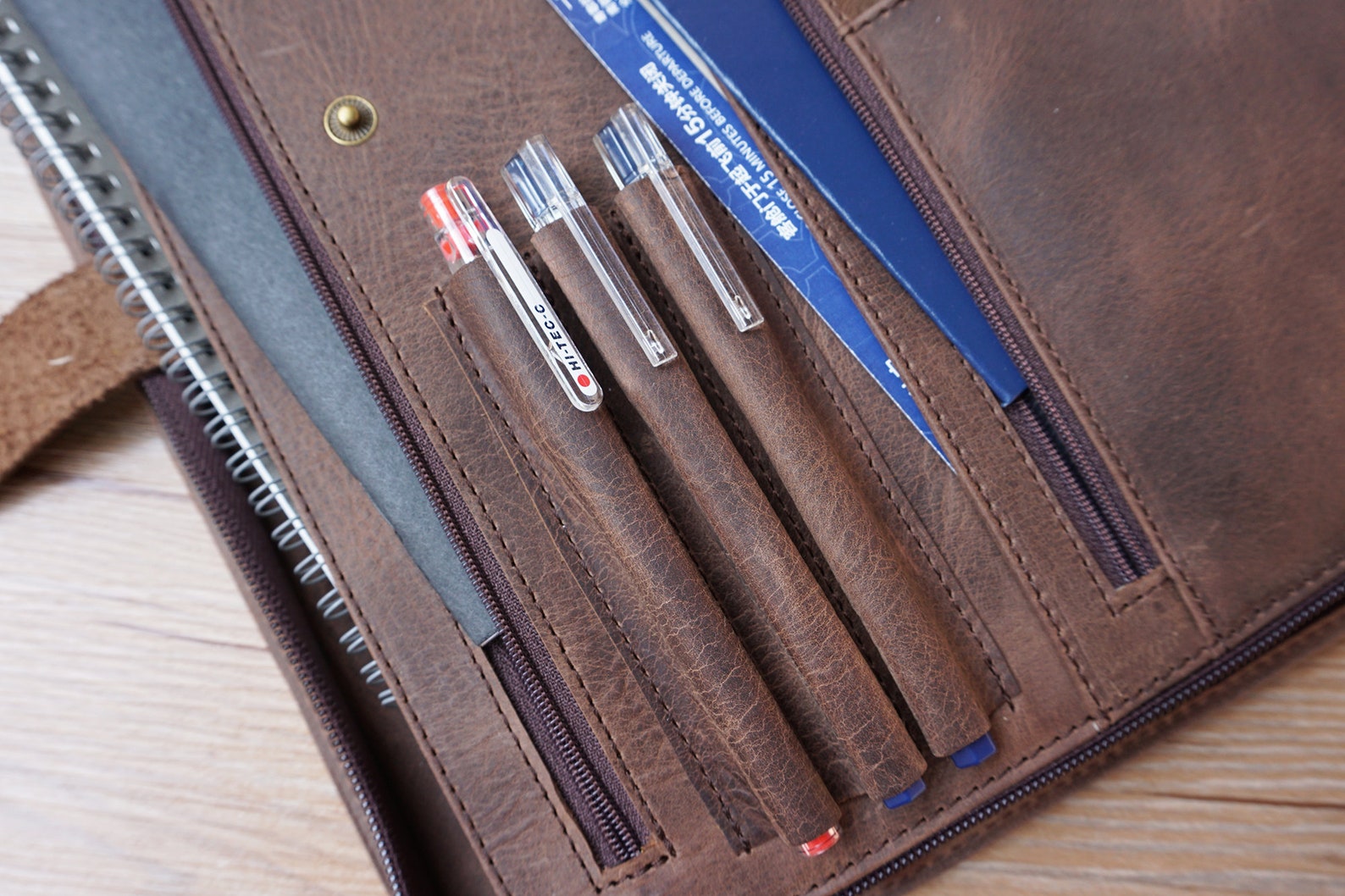 Personalized Leather Portfolio 3 Ring Binder Portfolio A4 Etsy