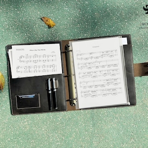 Personalized Leather Sheet Music Binder, Music Portfolio for Concert Choir, ViolinFolder, Musician Gift