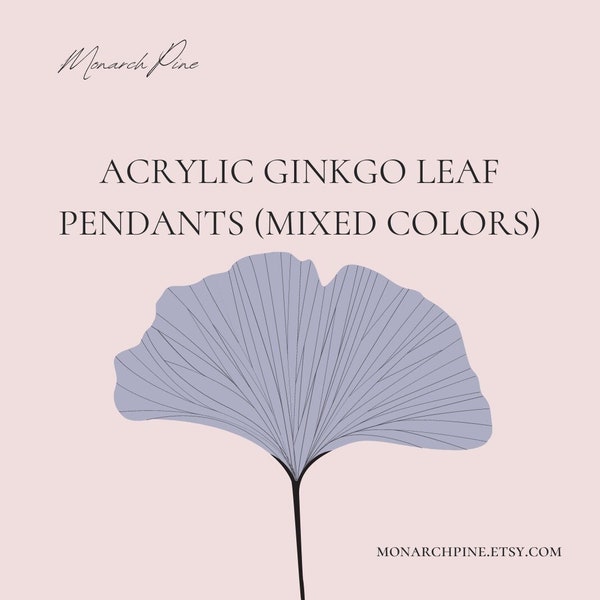 Mixed Color Set of Ginkgo Leaf Pendants (Choose your color family), 10 pcs, Petal Flower Charms Connectors Jewelry Findings
