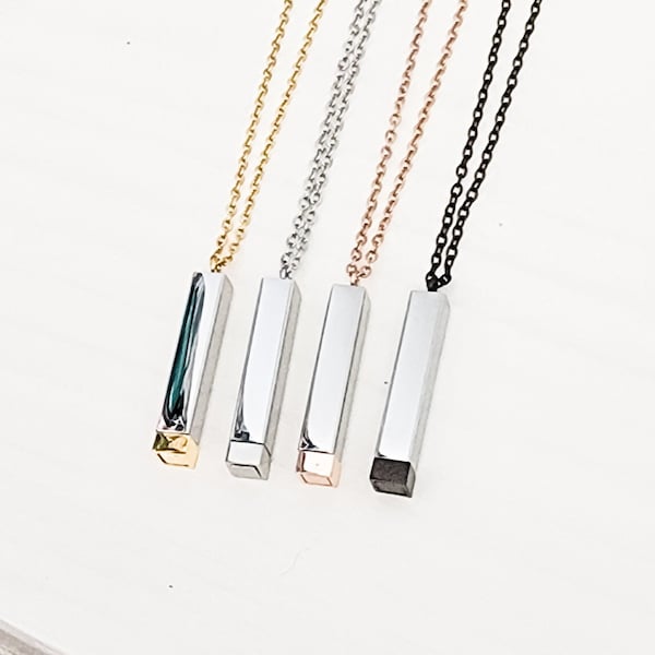 Hidden Message Bar Necklace (Gold/Silver, Silver/Silver, Rose Gold/Silver, or Black/Silver), 1 Total, Metal Blank #4, Mixed Metal Jewelry
